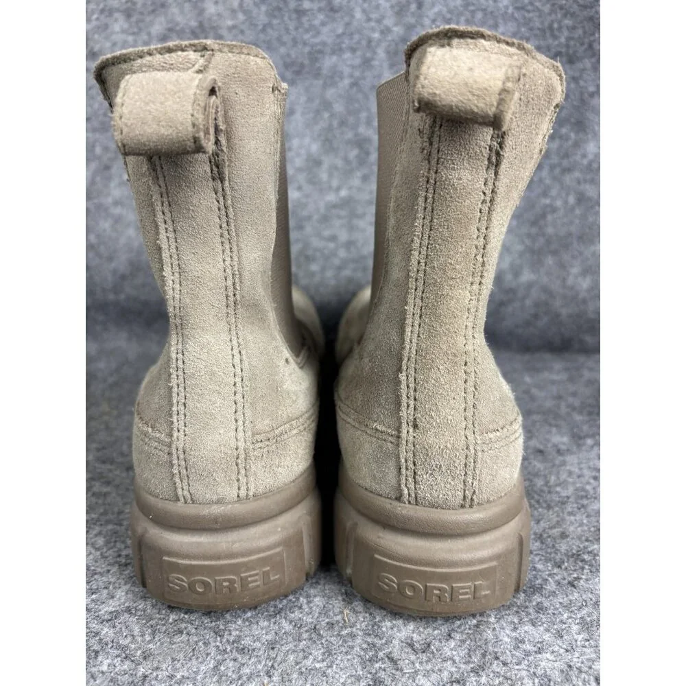 Sorel Boots Womens Size 11 Tan Suede Chelsea Ankle Slip On Lug Sole NL5115-264‎